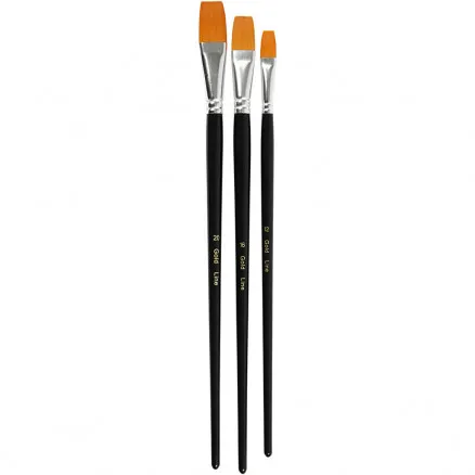 Gold Line Pinsel, L: 30-33 cm, B: 12-20 mm, flach, 3 Stk./1 Pkg.