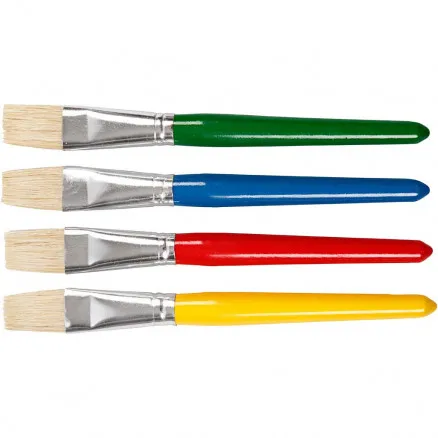 Kinderpinsel, flach, L: 19 cm, B: 20 mm, 4 Stk./ 1 Pkg.